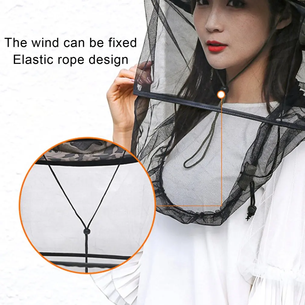 

Outdoor Fishing Bucket Hat Breathable Sun Shade Anti Mosquito Head Net Cap Protective Camping Hunting Hat man