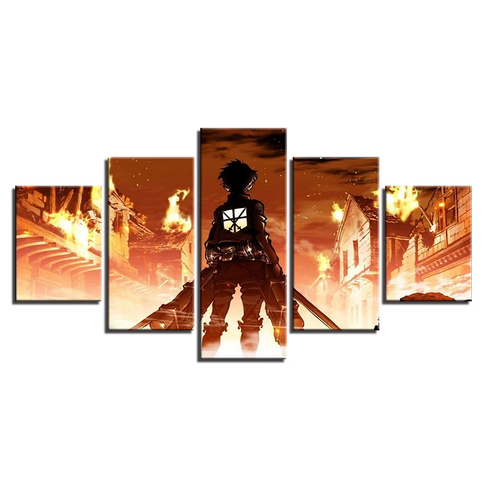 

Modern Home Decor Anime Scenery Flowers HD 5 Pieces Decoration for Room Decor Posters Wall Art Wall Decor Poste Wall Paintings