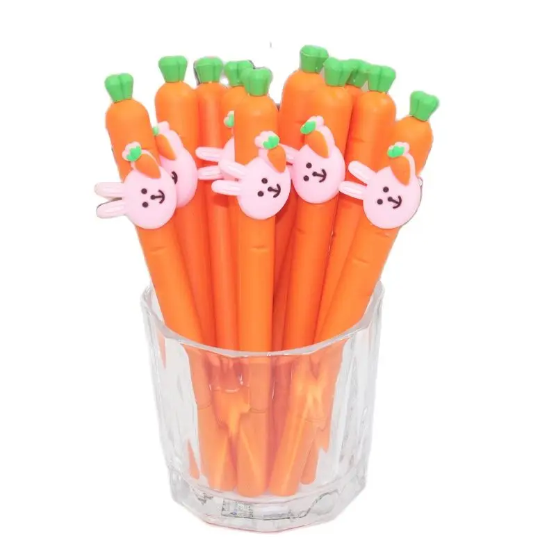 

0,38 мультяшная Мягкая силиконовая гелевая ручка с изображением моркови кролика для учеников фруктов овощей Милая ручка творческая школьная...
