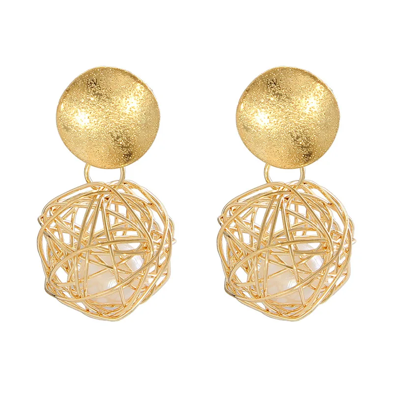 Новый горячий полый Имитация Жемчужный шар серьги гвоздики для женщин милый