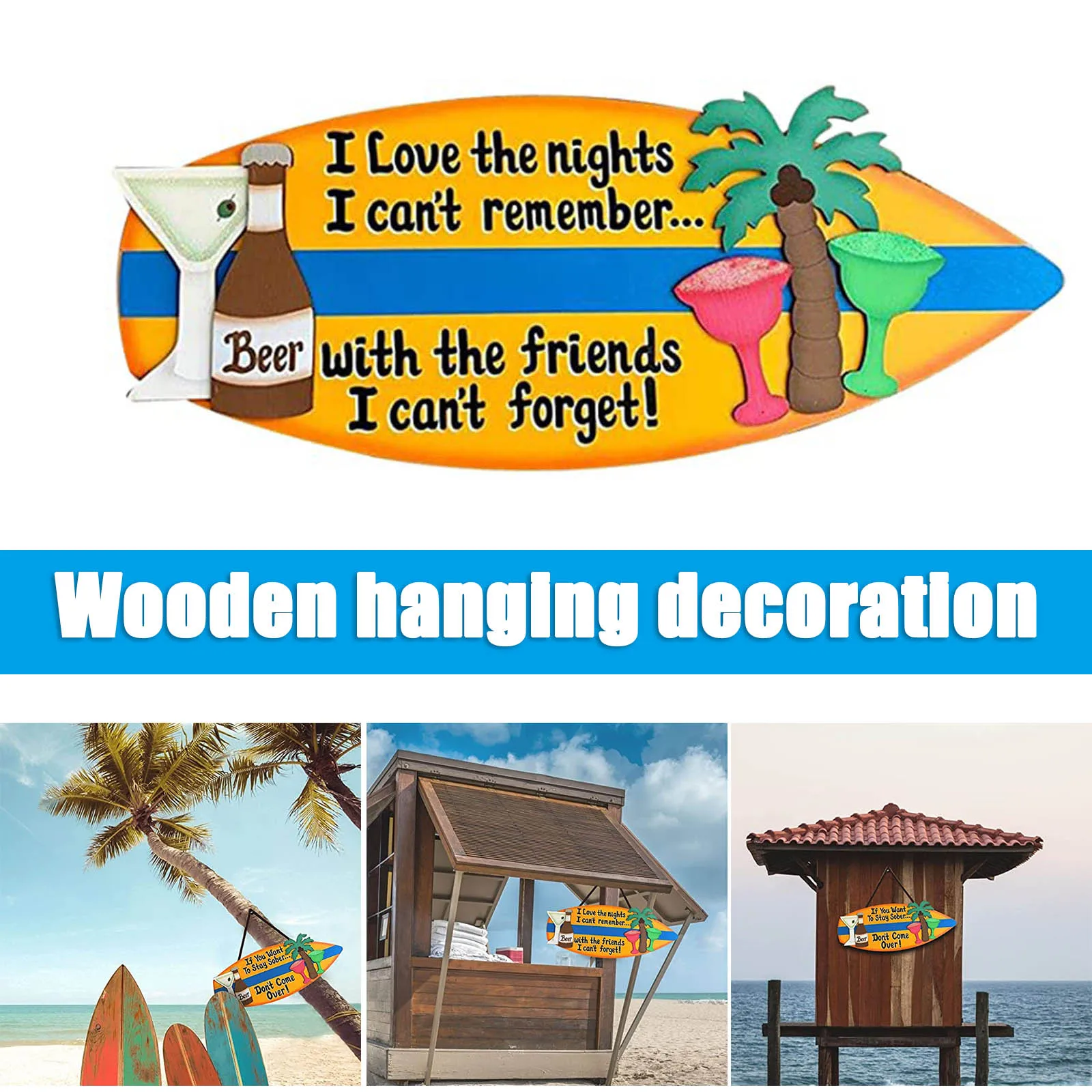 

Wood Surfboard Signs Wall Decor Beach Backdrop Party Beach Surfboard Backdrop Party Banner Decor Bar Home Decor GQ