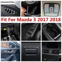window lift dashboard air ac vent gear shift steering wheel cover trim carbon fiber accessories interior for mazda 3 2017 2018