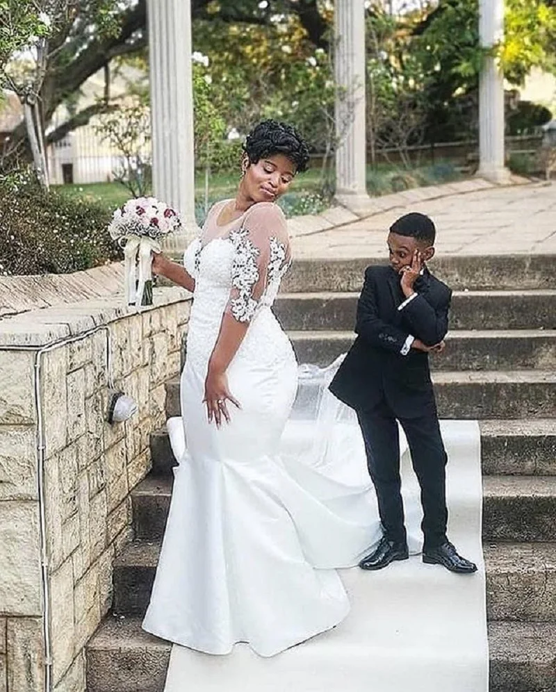 Новинка 2019 кружевные аппликации искусственное свадебное платье иллюзионное