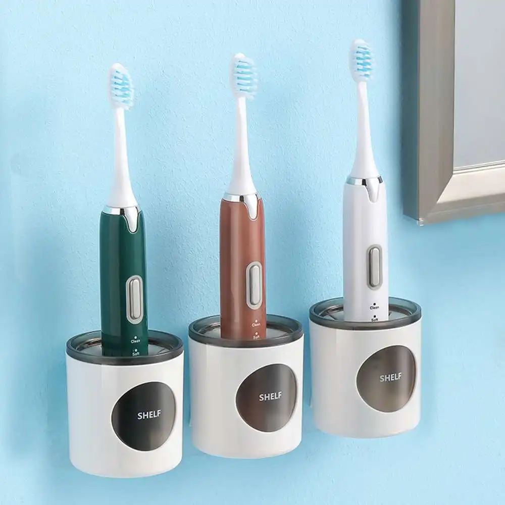 

2pcs Punch-free Wall-mounted Electric Toothbrush Holders 6.5*6.8cm for Bathroom