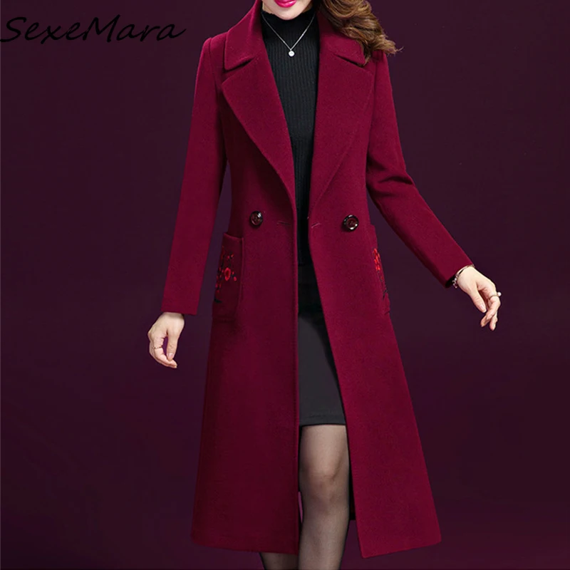 

2019 Plus Size New Fashion Korean Winter Tweed Cashmere Woolen Thick Warm Coats for Women