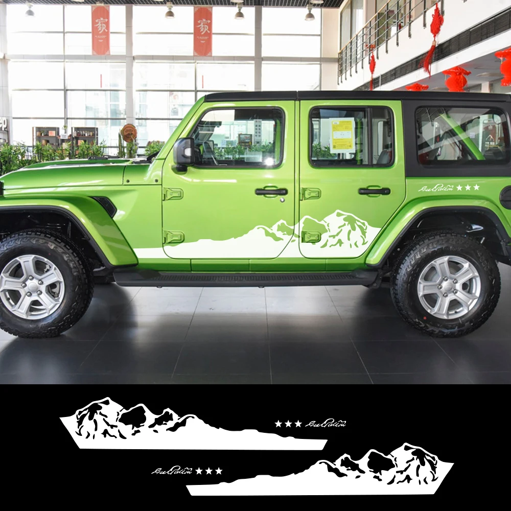 

2 шт., наклейки на дверь пикапа для Jeep Wrangler
