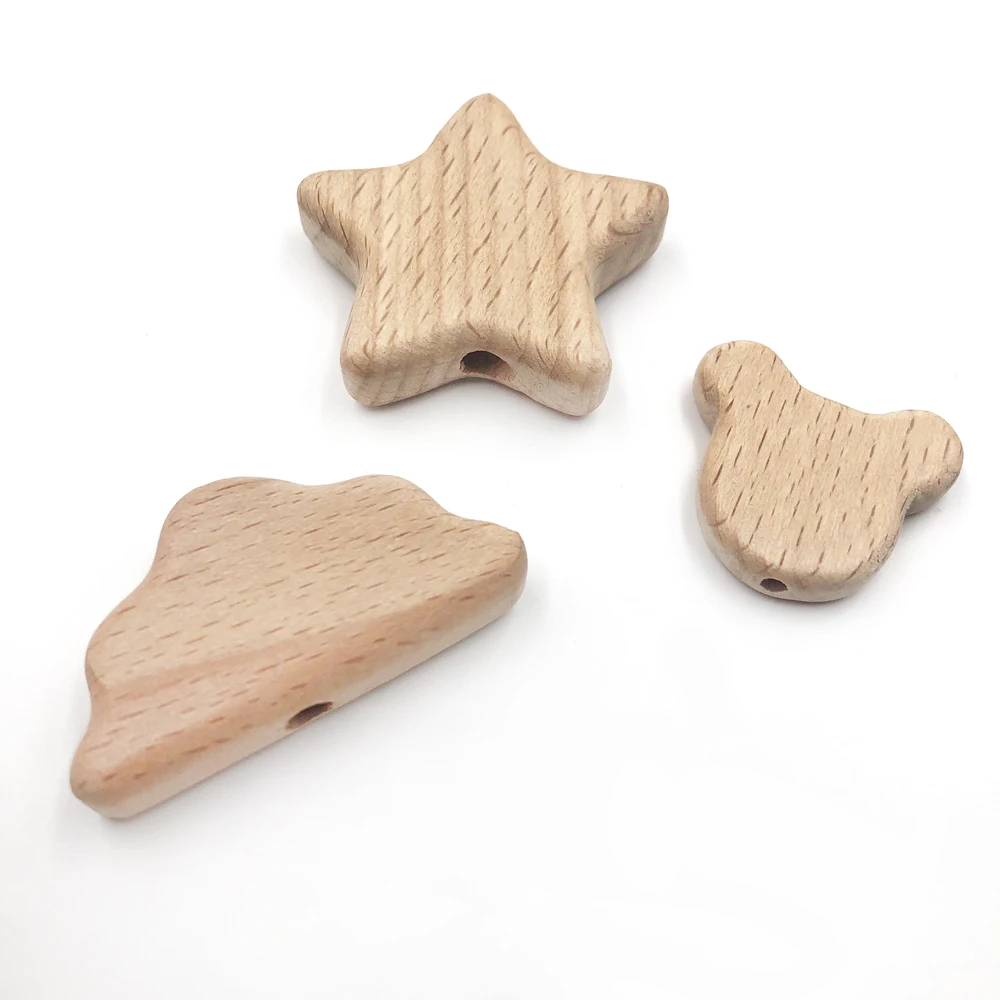 5 предметов Милые принты Зимние детские носки с животными деревянные бусины