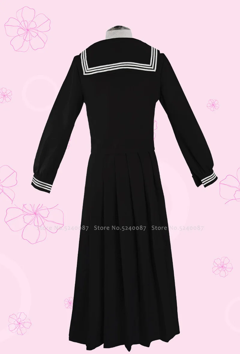 Японская школьная форма для девочек Матросская футболка темно синего цвета