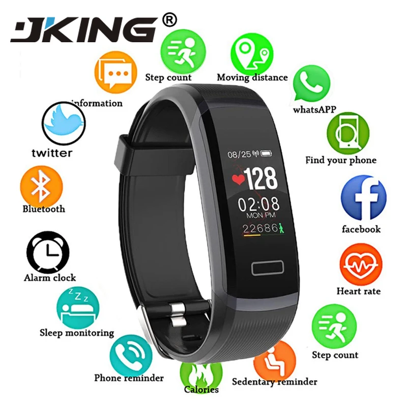 JKING GT101 Смарт-часы для мужчин браслет в реальном времени монитор сердечного ритма