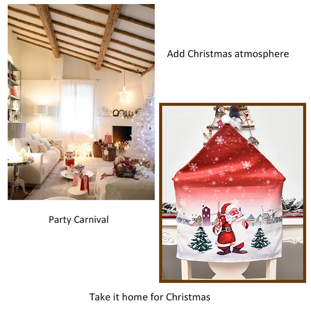 Рождественское креативное украшение принадлежности для стульев Санта Клауса