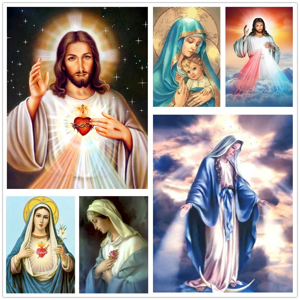 Алмазная живопись своими руками религиозная вера 5D мозаика алмазная вышивка