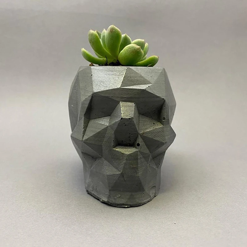 Череп головы бетон Плантатор формы геометрические свечи чай светильник