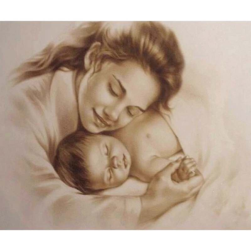 

Mum Baby DIY 5D Full Drill Diamond Painting Embroidery Cross Stitch Kits Rhinestone Wall Home Decoration