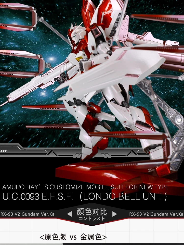 BANDAI MG 1/100 RX-93-V2 Hi-V-воина гундама панель с карточками модель Wandai металлический раскраска игрушки Фигурки