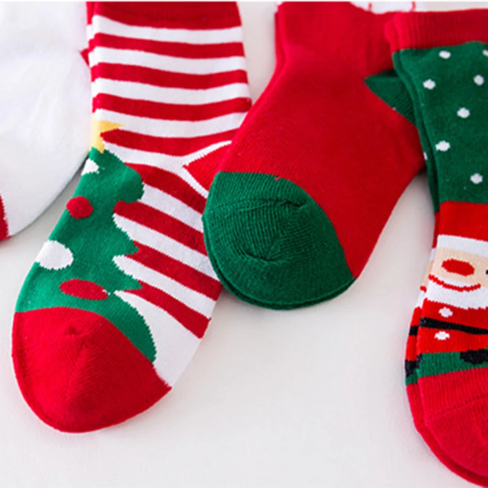 5 пар/компл. хлопковые носки для малышей рождественские мальчиков и девочек
