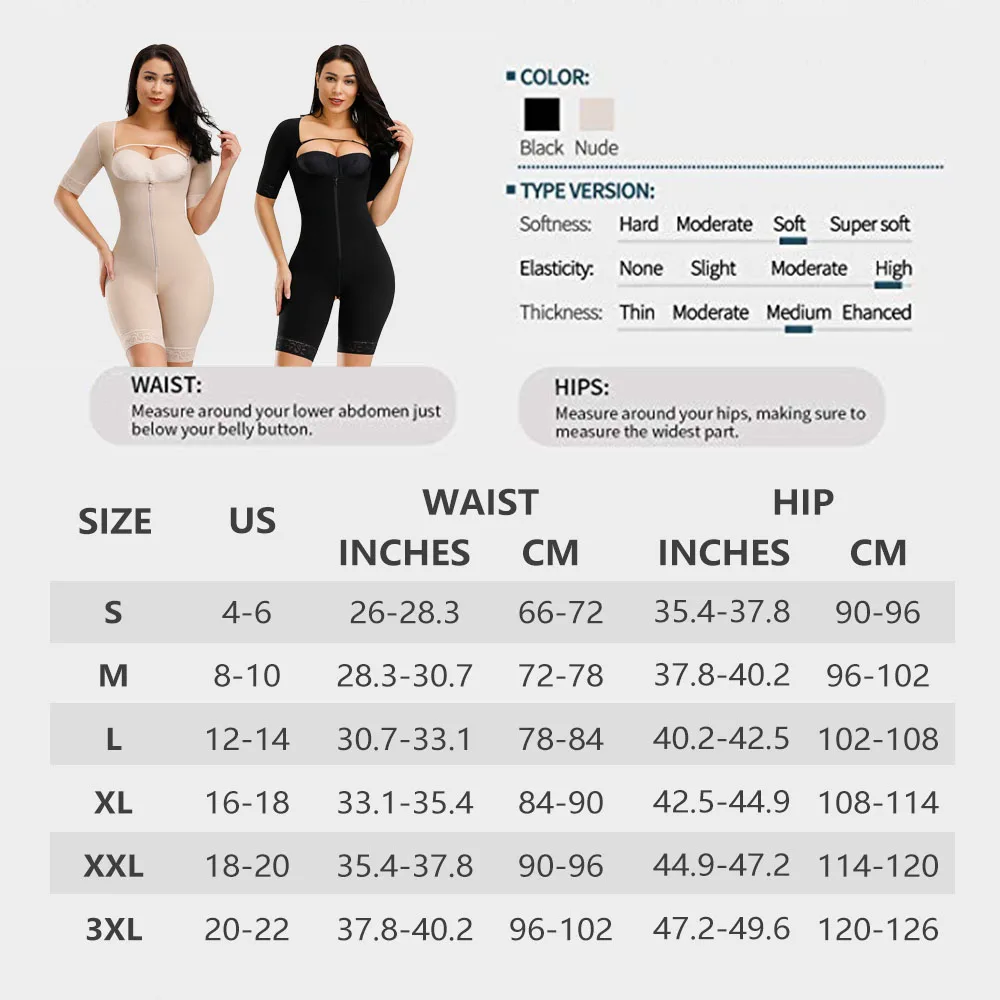 

Faja postoperatoria con cremallera 2021 para mujer entrenador de cintura de cuerpo completo adelgazamiento panty fajas