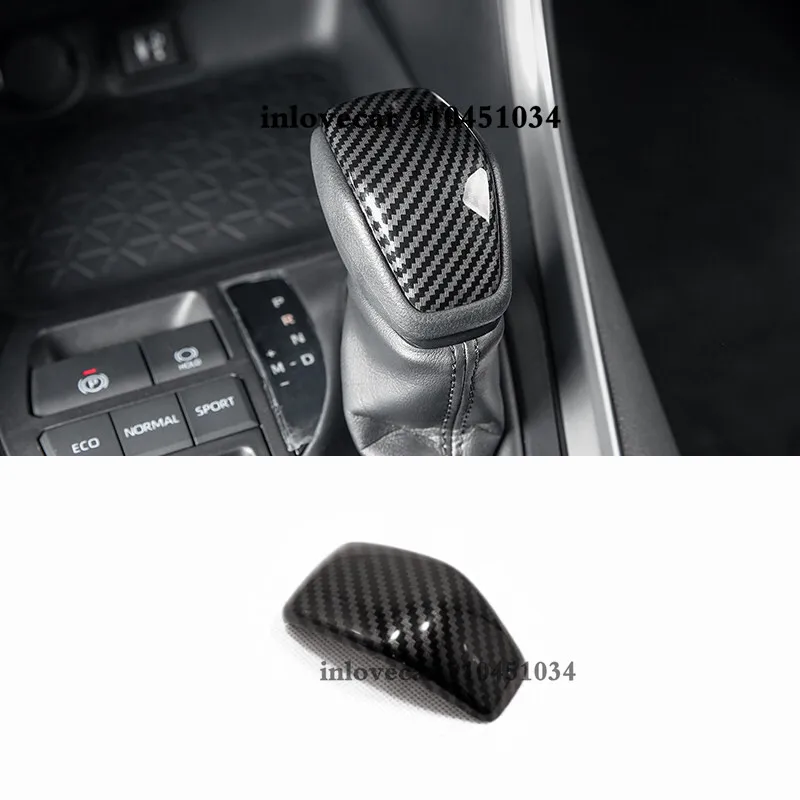 

For Toyota RAV4 RAV 4 2019 2020 ABS carbon fiber Car gear shift lever knob handle Cover Trim Sticker styling Accessories 1pcs