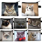Кошелек для мелочи, новый детский кошелек с животным котом, Студенческая Портативная сумка для карт, сумка для хранения монет и ключей, ручная сумка из полиэстера, миниатюрная сумка