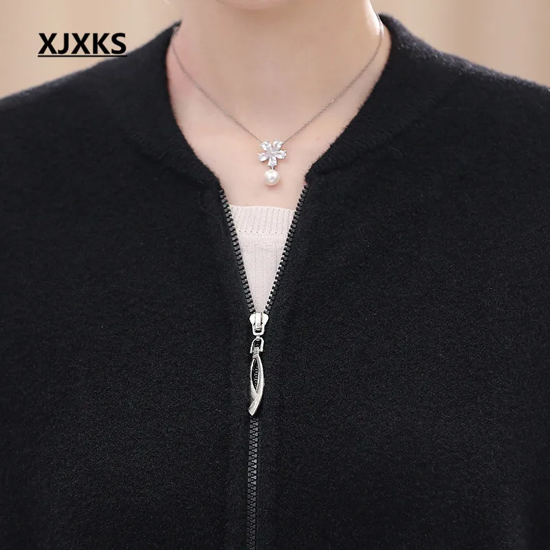 Женский свитер свободного размера плюс XJXKS осенне-зимний кашемировый кардиган на