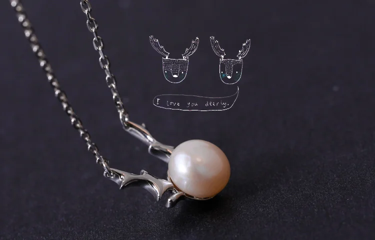 Женское ожерелье из серебра 925 пробы с жемчугом и подвеской | Украшения