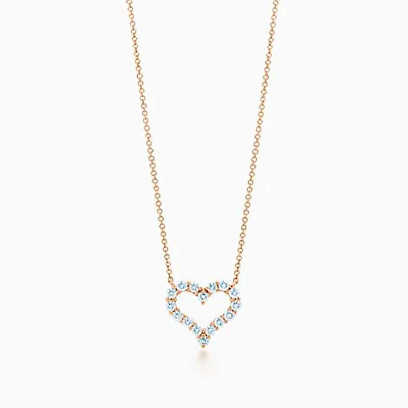 

Sterling silver 925 original classic popular all-match inlaid zircon heart-shaped ladies fashion necklace variety of choices