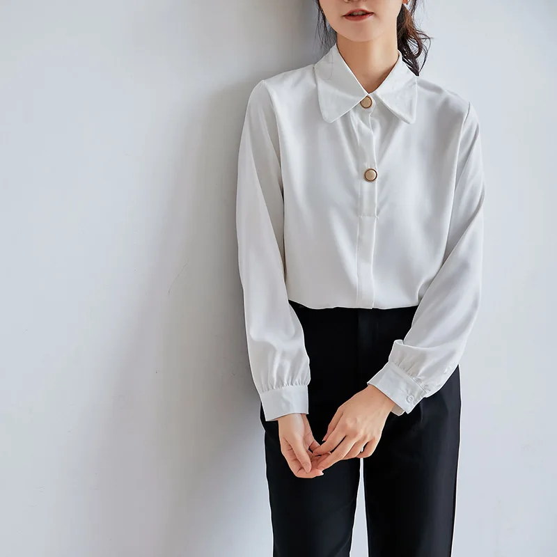 

Spring Autumn New Women's Blouses Polo Shirt Long Sleeve Tops Solid Color Blouse Girl Casual Fashion Lady Loose Blusas