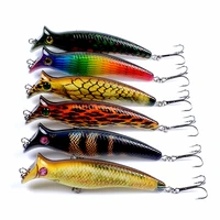 popper fishing lure12 4cm20 4g artificial topwater pencil hard bait crankbait wobblers high carbon steel hook fishing tackle