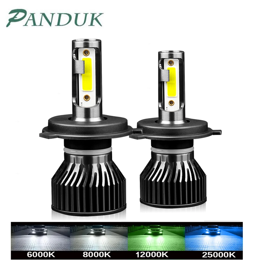 Светодиодная Автомобильная противотуманная лампа PANDUK для Фар H4 H7 12000LM 6000K H1 H3 H8 H9