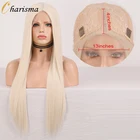 Парик Харизма 60 платиновый блонд синтетический парик длинные шелковистые прямые с Т-образной частью парики для женщин косплей парик средняя часть