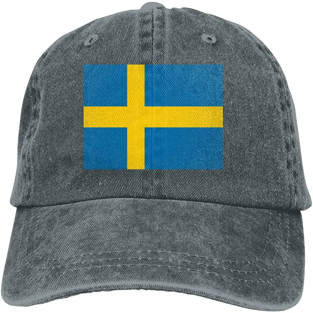 

Sweden Flag Denim Hat Adjustable Plain Cap Baseball Caps