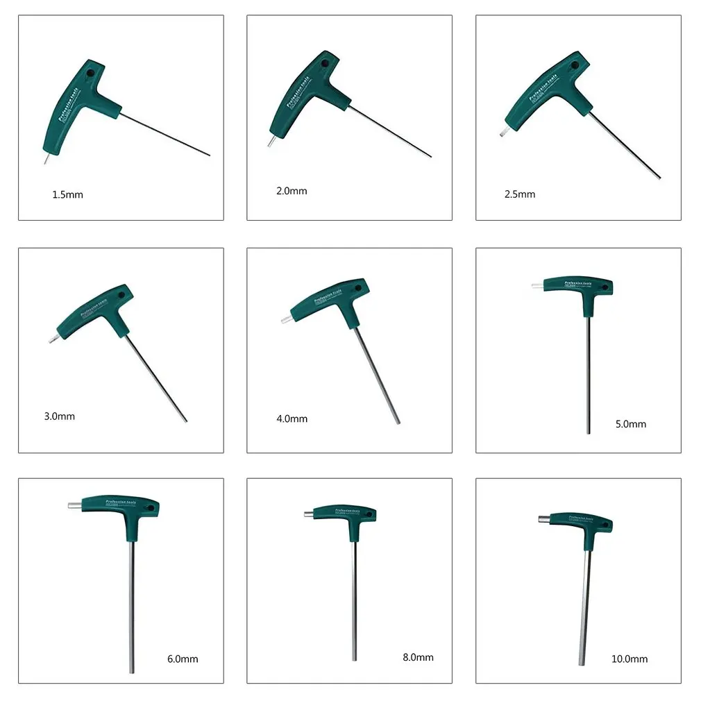 

New Arrival T Type Key Allen Wrench Set With Handle Ball For Bike Car Tool Drop Shipping