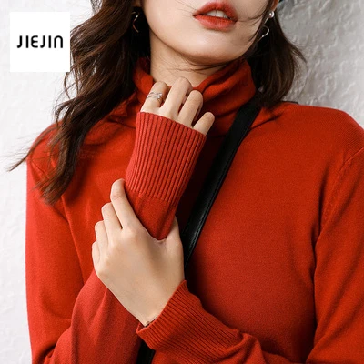 

2020 new cashmere sweater women's casual long-sleeved turtleneck wool pullover winter ladies bottoming Solid Color knitted tops