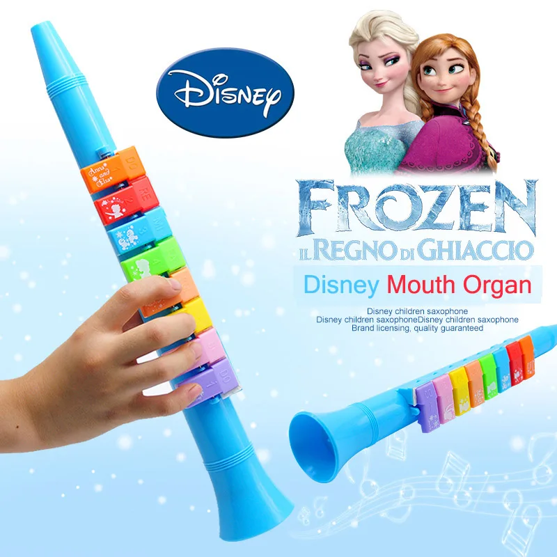 Disney Elsa Anna Cartoon Trumpet Tooth Piano Kid Short Flute Sound Musical Instrument Early Education Develop Toy