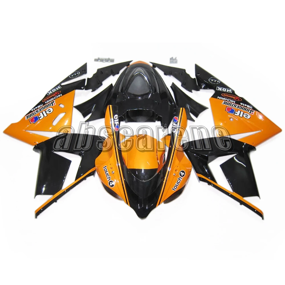 Elf глянцевые оранжевые черные Полные Обтекатели для Kawasaki ZX10R 2004 2005 ZX 10R 04 05 ABS