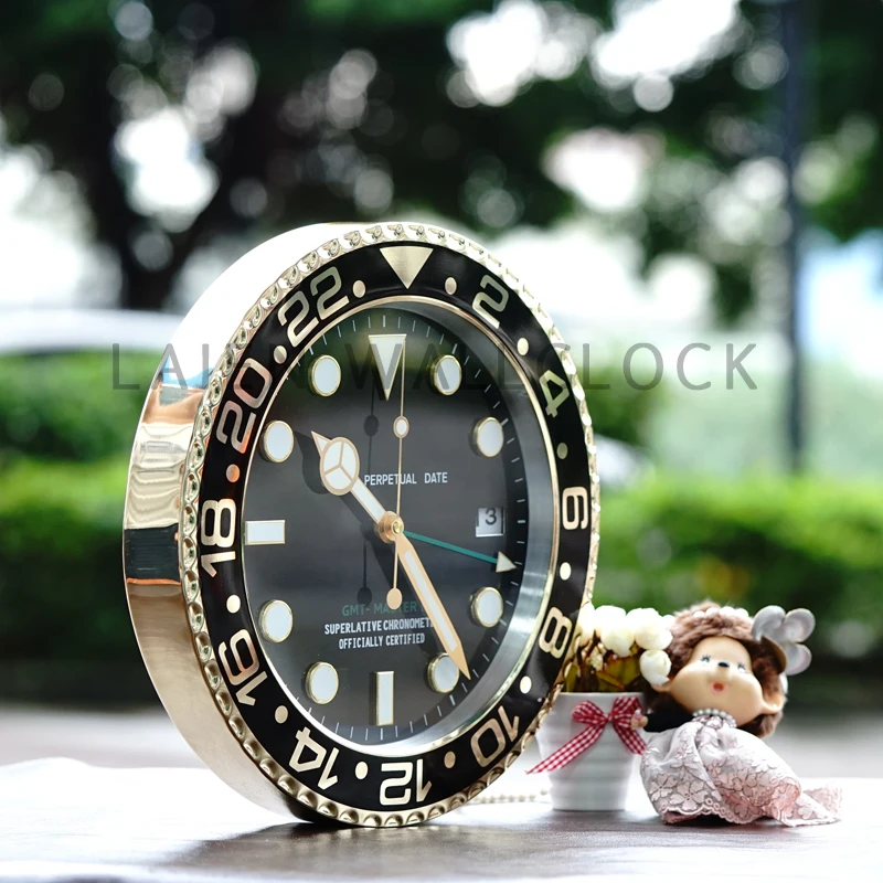 

Creative Large Wall Clock Metal Modern Wall Watches Home Decor Large Clocks Luminous Calendar Luxury Clock Mechanism with LOGO