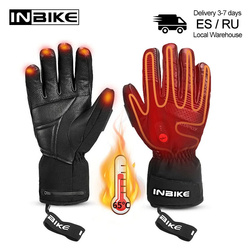 

Перчатки INBIKE с электроподогревом, термоперчатки с зарядкой от USB, для езды на мотоцикле и лыжах, зимние, HM1901