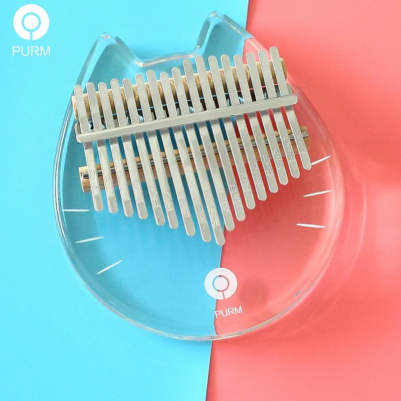 17 teclas Kalimba acricio pulgar Piano Mbira instrument ento de teclado transpartransparente Ente con sintonizador martillo + Gig Bag|Пианино|