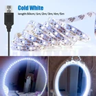 Светодиодный зеркальный светильник для макияжа USB туалетный столик косметический светильник светодиодный 5 в гибкий свет голливудский Декор лампа 0,5 1 2 3 4 5 м настенный светильник