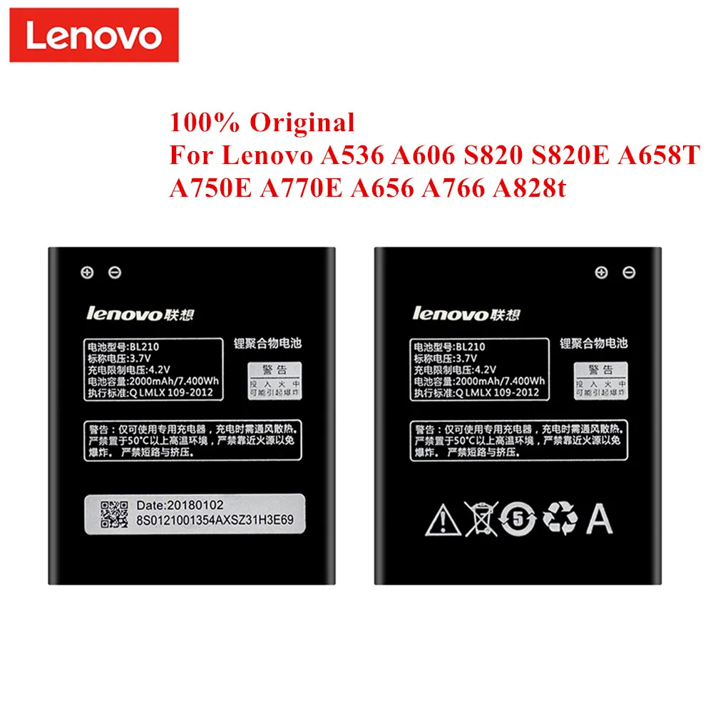 Аккумулятор BL210 для Lenovo A536 A606 S820 S820E A750E A770E A656 A766 A658T S650 A828T 100% BL 210 мАч