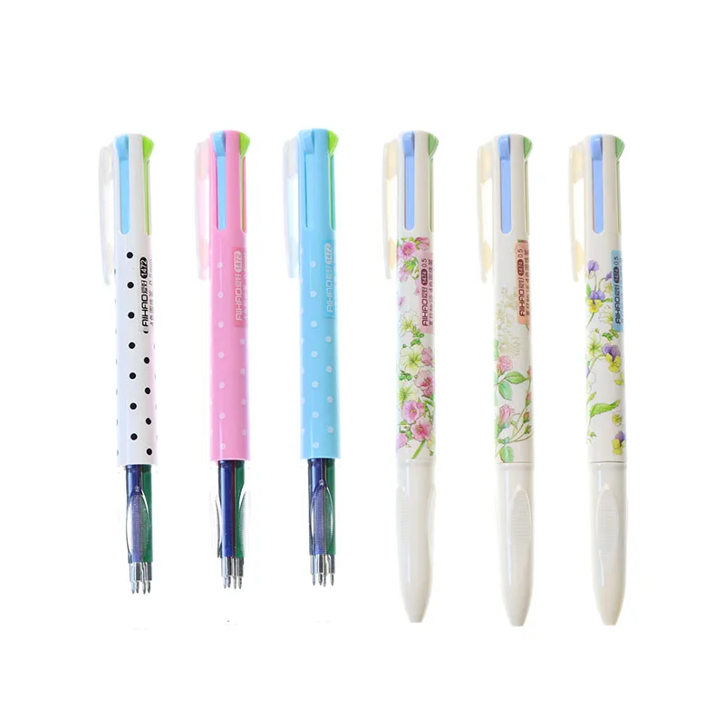 

Novelty 0.5mm Summer Story, Creative Wave Point Four-Color Ballpoint Pen For Office Learning Mark Children Korean Stationery