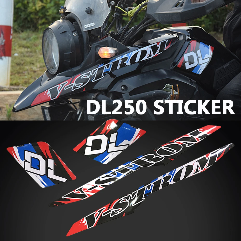 

Motorcycle 2D Fairing Emblem Sticker Trim Decal Full Set For Suzuki DL250 V-Storm250 SM Professional Design
