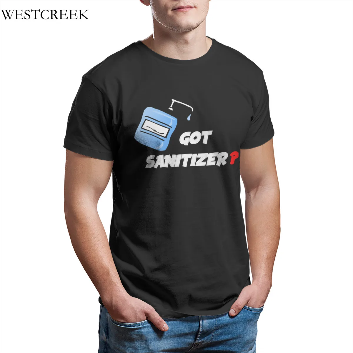 

Wholesale Men's T-Shirt Got Sanitizer T-Shirt 100% Cotton Couples Matching Short Sleeve Men Clothing 32738