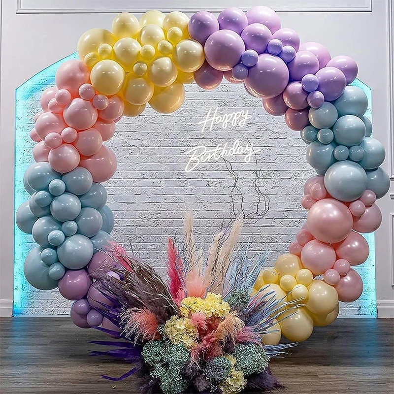 Guirnalda de globos Macaron de 5 colores, arco de globos de l&aacute;tex rosa y azul caramelo, regalo de boda, decoraci&oacute;n para fiesta de cumplea&ntilde;os y Baby Shower, 160 piezas-0