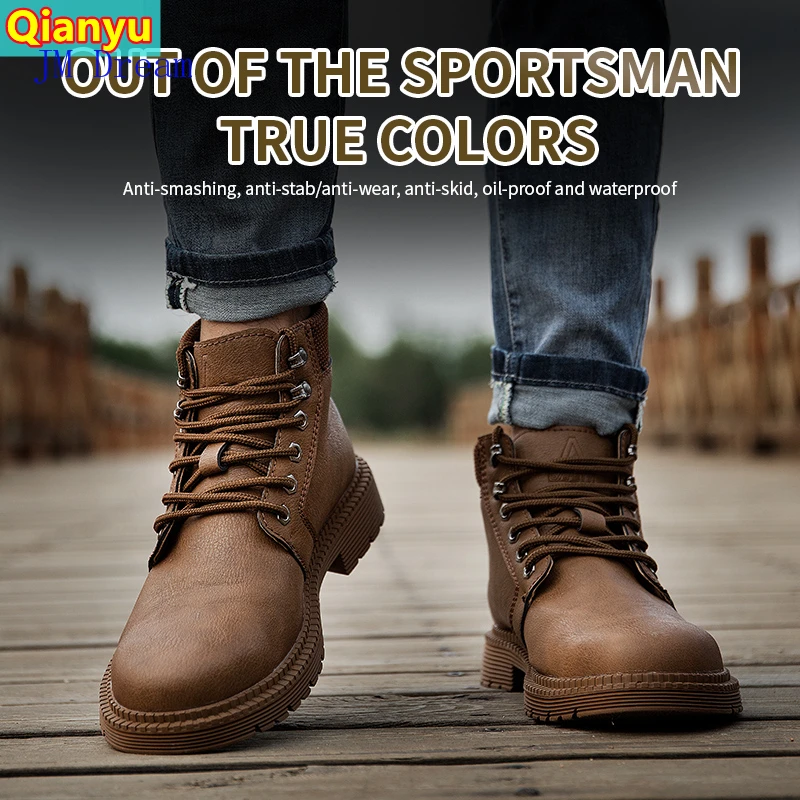 

2021 new safety boots mens and women's steel-toed shoes anti-piercing work shoes sports shoes breathable protective shoes