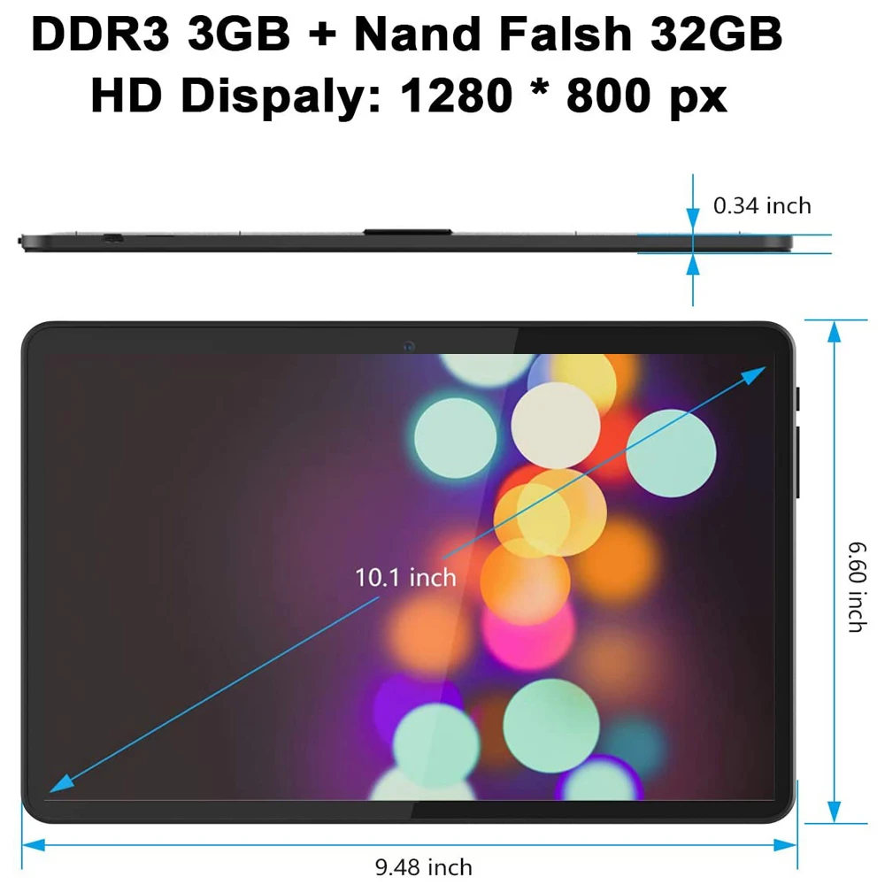 2020 Android 9.0 Octa Core 3GB RAM 32GB ROM Super Tempered 2.5D Screen 10 inch tablet PC support 5G Wifi GPS Tablet With Gifts