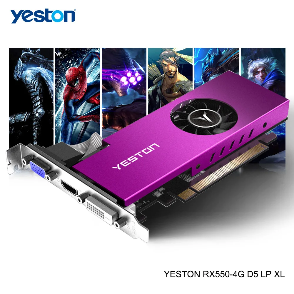 

Yeston Radeon mini RX 550 GPU 4GB GDDR5 128bit Gaming Desktop computer PC Video Graphics Cards support VGA/DVI-D/HDMI-compatible