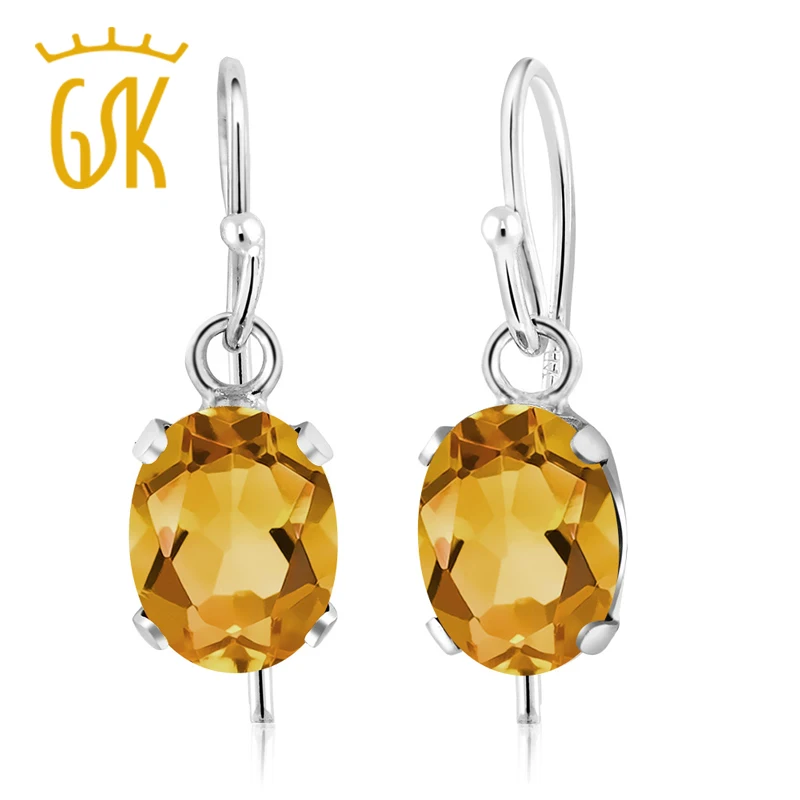 Цитриновые серьги GemStoneKing 1 20 Ct овальные ювелирные изделия с цитрином из
