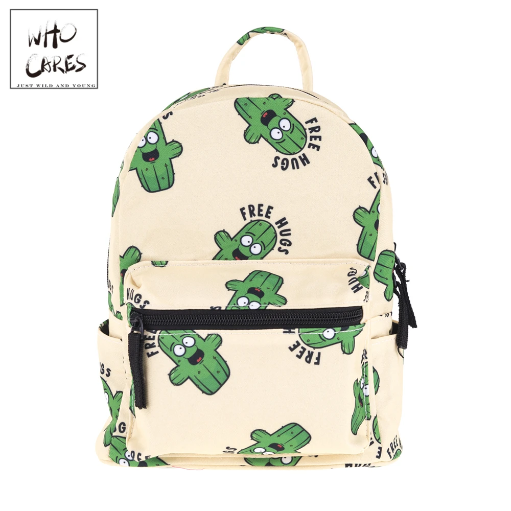 Женский рюкзак Mochila с принтом кактуса, женская сумка на плечо для подростков, Многофункциональный маленький рюкзак школьный рюкзак