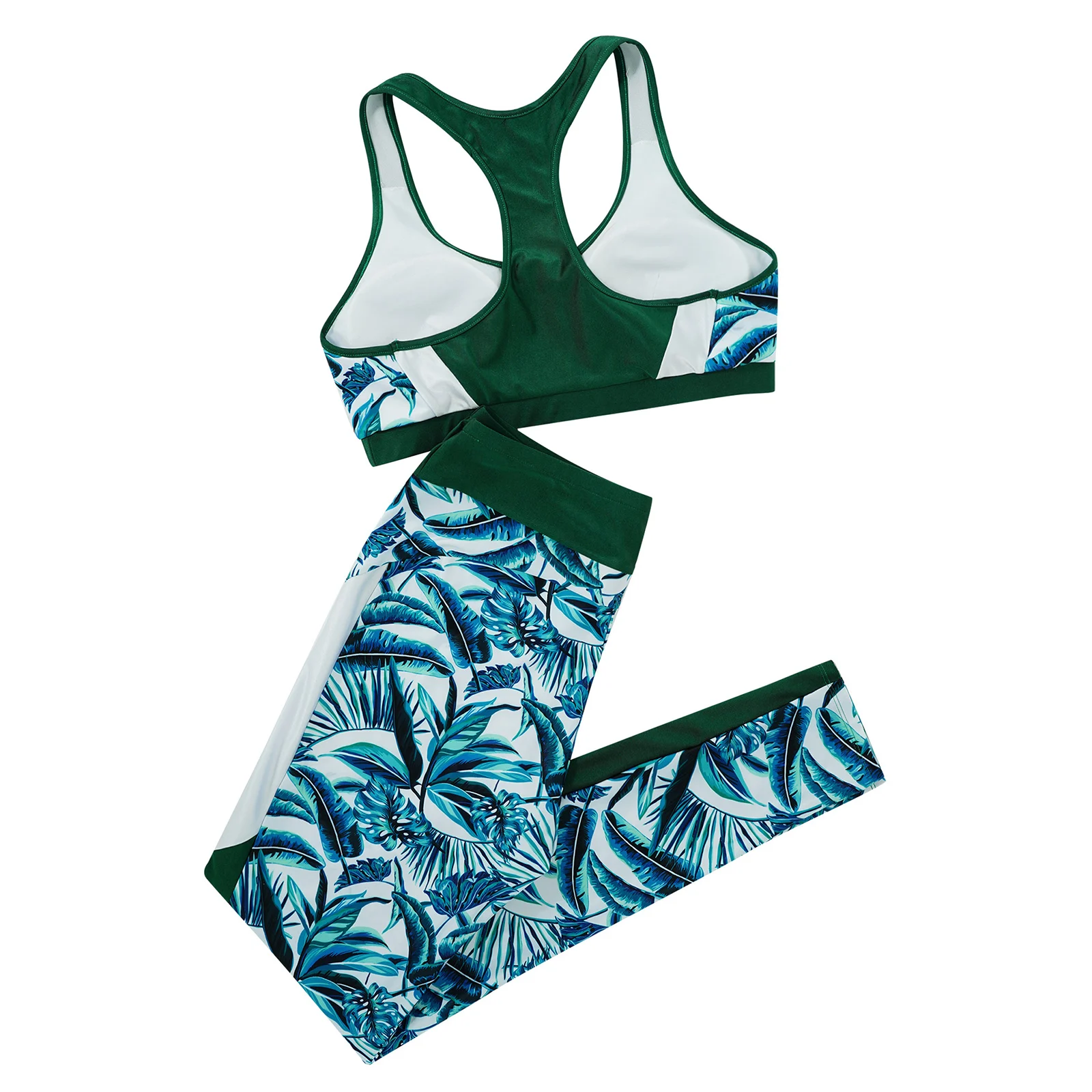 Новый спортивный костюм для йоги спортивная одежда женский из 2 предметов топ на