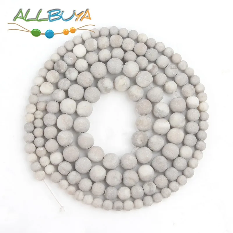 Бусины Из Натурального минерала матовые белые мраморные бусины для денег